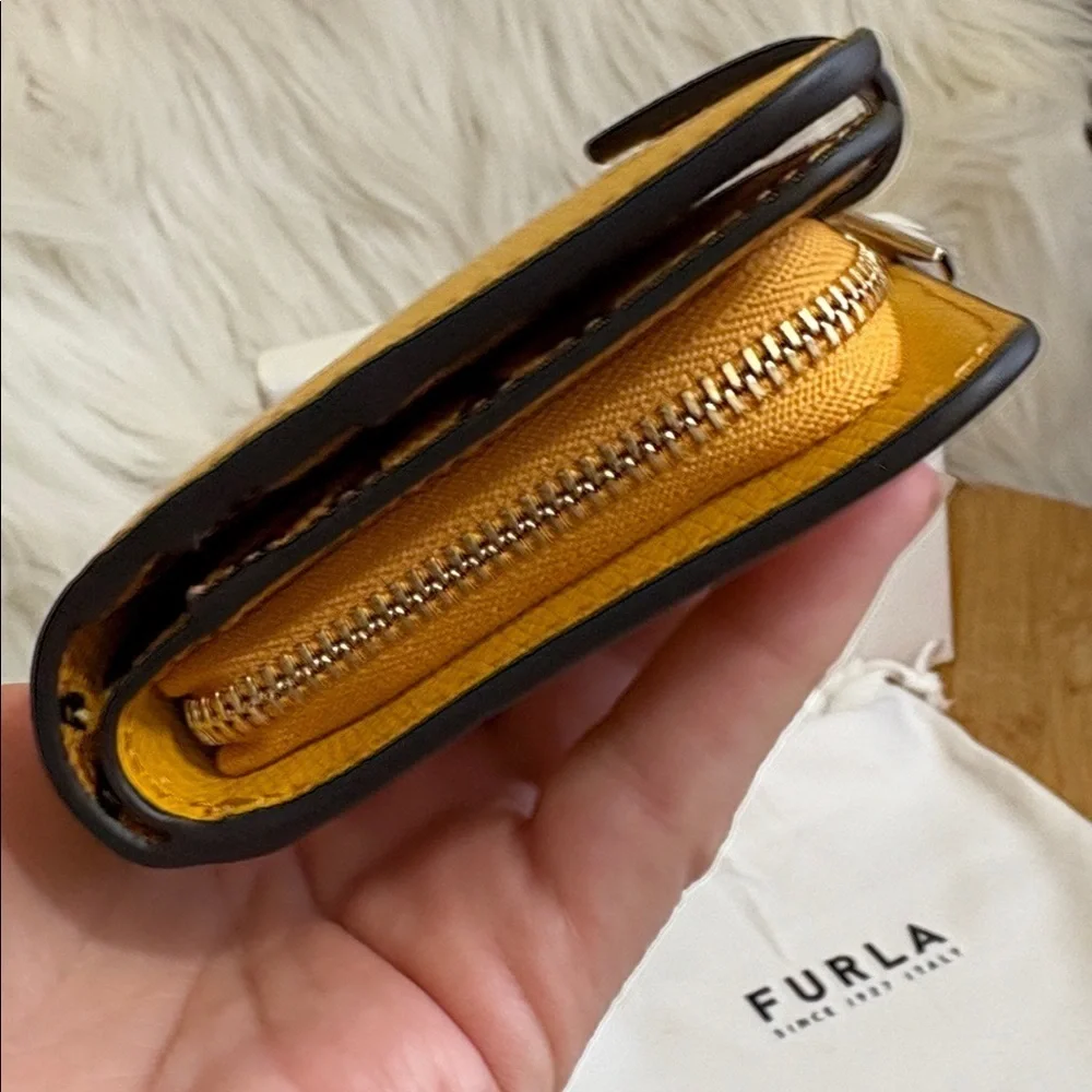Furla | Babylon Saffiano Leather Compact Trifold Zip Around Flap Snap Wallet NIB
